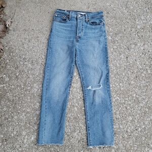 Levi's Wedgie Straight Medium Raw Hem  Jeans 27 X 28